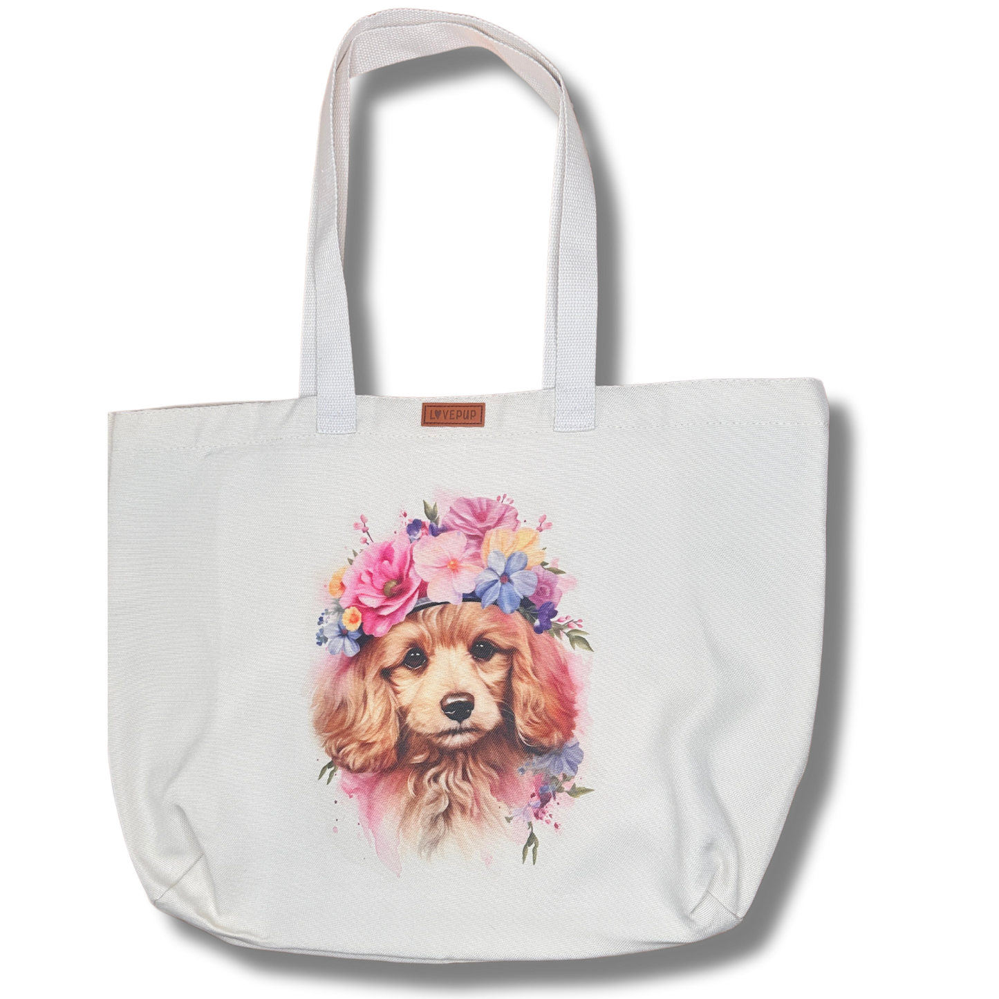 Canvas Cavoodle Printed Dog Shopping Bag